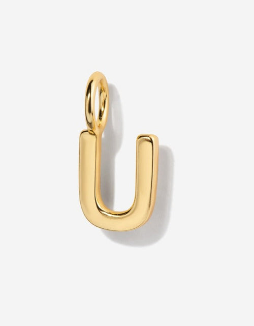 Load image into Gallery viewer, Uppercase Initial Charm - Gold by Little Sky Stone
