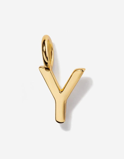 Load image into Gallery viewer, Uppercase Initial Charm - Gold by Little Sky Stone
