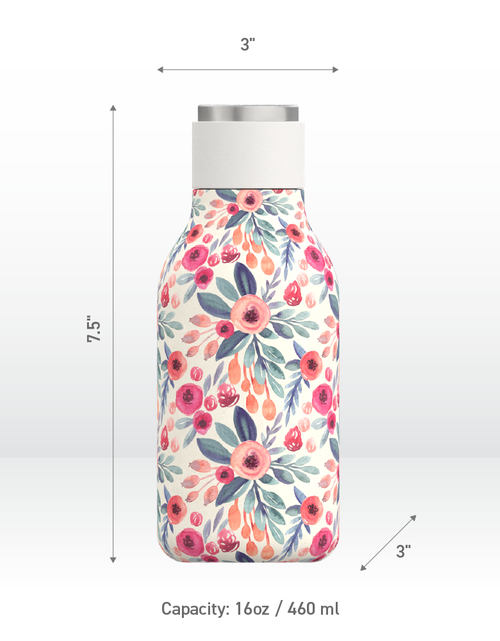 Load image into Gallery viewer, Urban Insulated and Double Walled Stainless Steel Bottle 16 Ounce by Asobu (Floral) by ASOBU®
