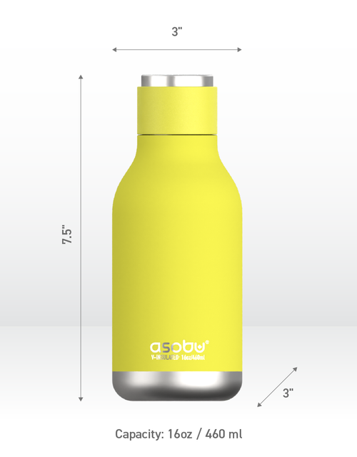 Load image into Gallery viewer, Urban Insulated and Double Walled Stainless Steel Bottle 16 Ounce by Asobu (Lime) by ASOBU®

