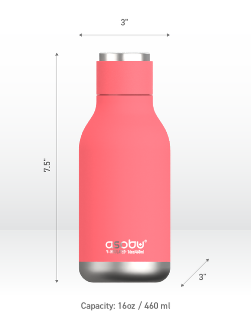 Load image into Gallery viewer, Urban Insulated and Double Walled Stainless Steel Bottle 16 Ounce by Asobu (Peach) by ASOBU®
