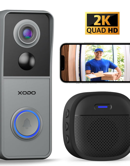 Load image into Gallery viewer, Xodo VD2 Smart Wifi Wireless Video Doorbell with 2K QHD Camera and Chime by Contixo
