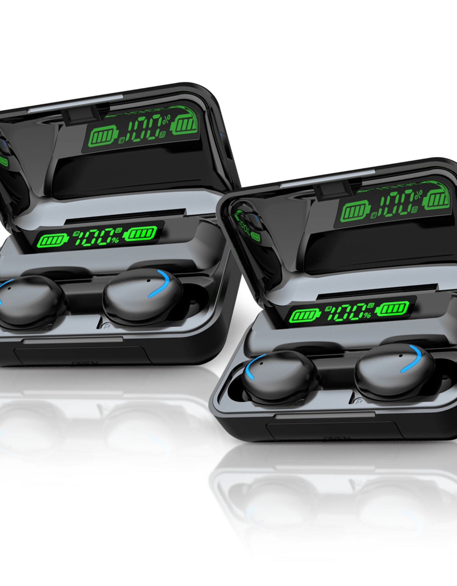 Flux 7 TWS Earbuds w/ Wireless Charging Case & Power Bank - 2-Pack