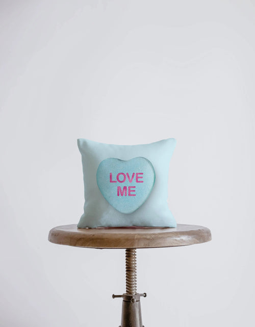 Load image into Gallery viewer, Valentines Candy Mini Pillow Set | 8x8 Pillow Covers | Valentine card motifs | Throw Pillow | Love is Love | I Love You | I Love You Gifts by UniikPillows
