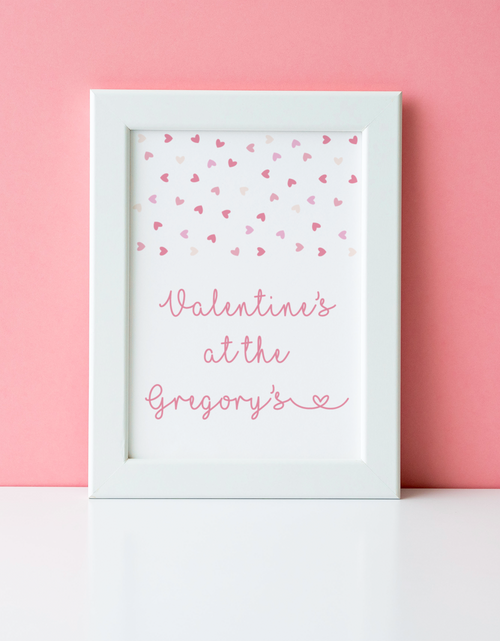 Load image into Gallery viewer, Valentine's At Surname Hearts Valentine's Day Home Wall Decor Print by WinsterCreations™ Official Store
