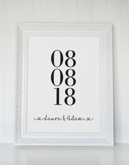 Load image into Gallery viewer, Anniversary Date With Names Valentine's Day Home Wall Decor Print by WinsterCreations™ Official Store
