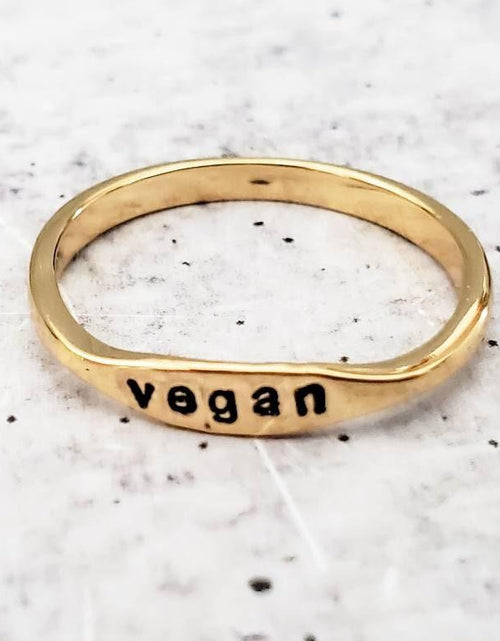 Load image into Gallery viewer, Vegan Dainty Gold Ring by Salt and Sparkle
