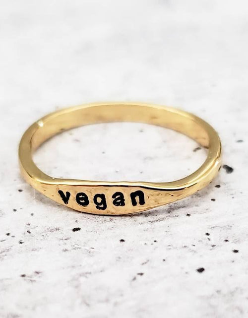 Load image into Gallery viewer, Vegan Dainty Gold Ring by Salt and Sparkle
