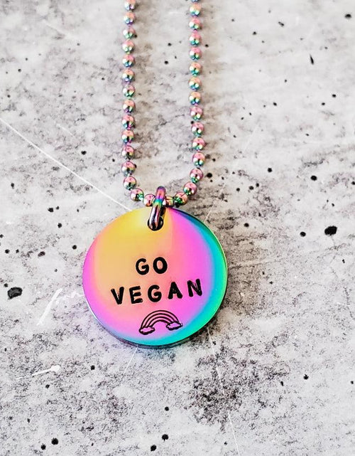 Load image into Gallery viewer, Vegan Rainbow Pendant Necklace by Salt and Sparkle
