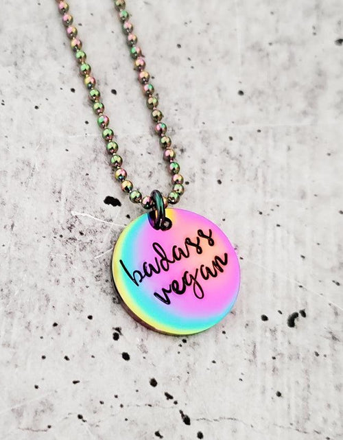 Load image into Gallery viewer, Vegan Rainbow Pendant Necklace by Salt and Sparkle
