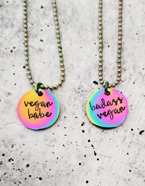 Load image into Gallery viewer, Vegan Rainbow Pendant Necklace by Salt and Sparkle
