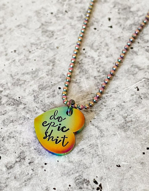 Load image into Gallery viewer, Vegan Rainbow Pendant Necklace by Salt and Sparkle
