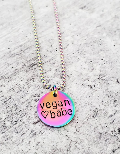 Load image into Gallery viewer, Vegan Rainbow Pendant Necklace by Salt and Sparkle

