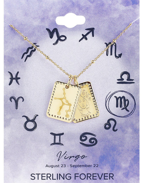 Load image into Gallery viewer, Zodiac Tag Necklace by Sterling Forever
