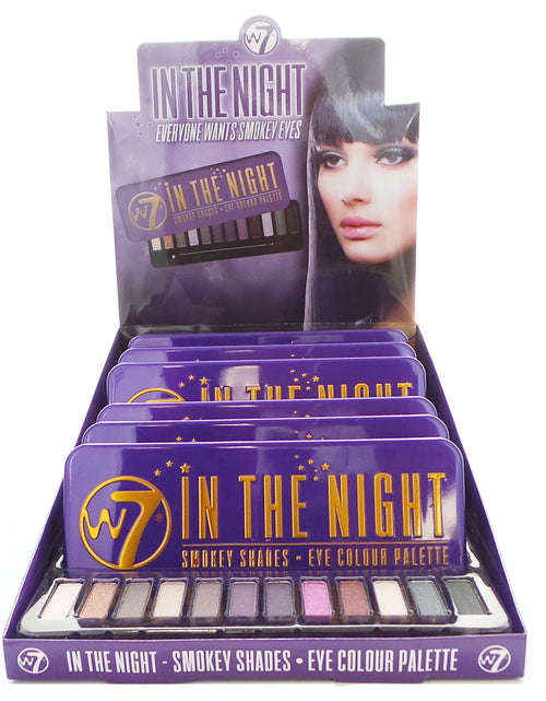 Load image into Gallery viewer, W7 In The Night Smokey Shades Eye Colour Palette Display Set, 6 Pieces plus Display Tester
