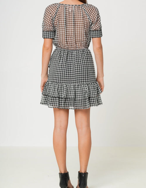 Load image into Gallery viewer, Women's Crinkle Chiffon Gingham in Black by Shop at Konus
