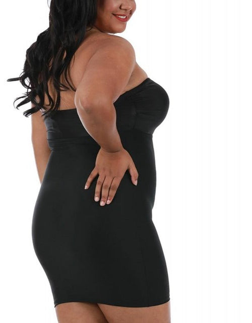 Load image into Gallery viewer, InstantFigure Shapewear Strapless Slimming Curvy Dress with Empire Waist WBD036C by InstantFigure INC
