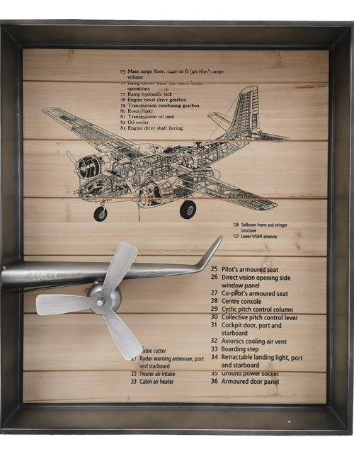 Load image into Gallery viewer, Metallic Vintage Airplane Wall Art with Clock, Set of 3 by Peterson Housewares &amp; Artwares
