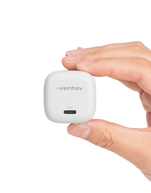 Load image into Gallery viewer, Ventev 30W PD PPS USB C GaN Mini Wall Charger Gray, White by Ventev
