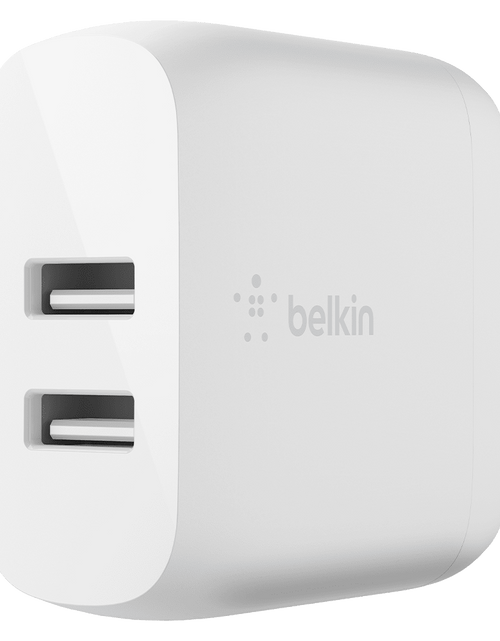 Load image into Gallery viewer, Belkin Dual Port USB A 24W Wall Charger with USB A to USB C Cable 3ft by Belkin
