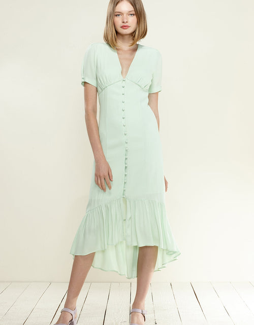 Load image into Gallery viewer, V-Neck Mermaid Button Down Maxi Dress by Shop at Konus

