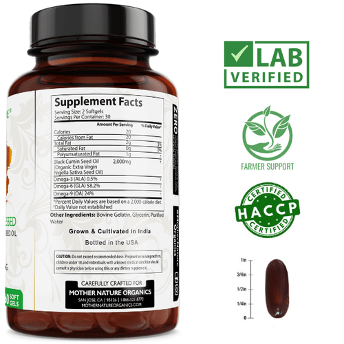 Load image into Gallery viewer, Black Seed Oil Capsules 2,000mg (Softgel) by Mother Nature Organics

