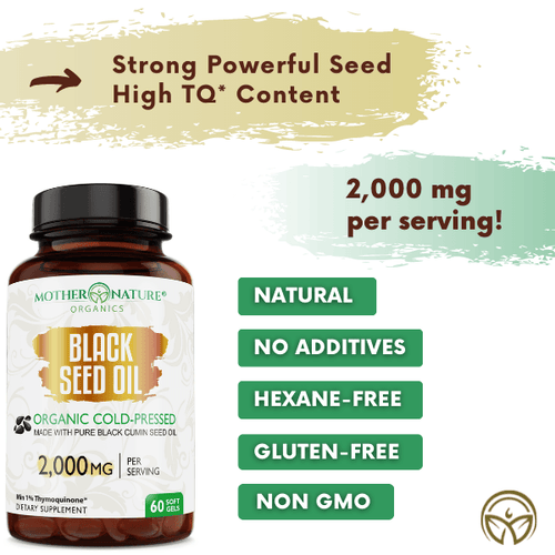 Load image into Gallery viewer, Black Seed Oil Capsules 2,000mg (Softgel) by Mother Nature Organics
