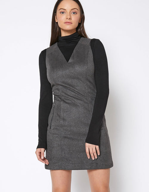 Load image into Gallery viewer, Brushed Wool V-Neck Tank Mini Dress by Shop at Konus
