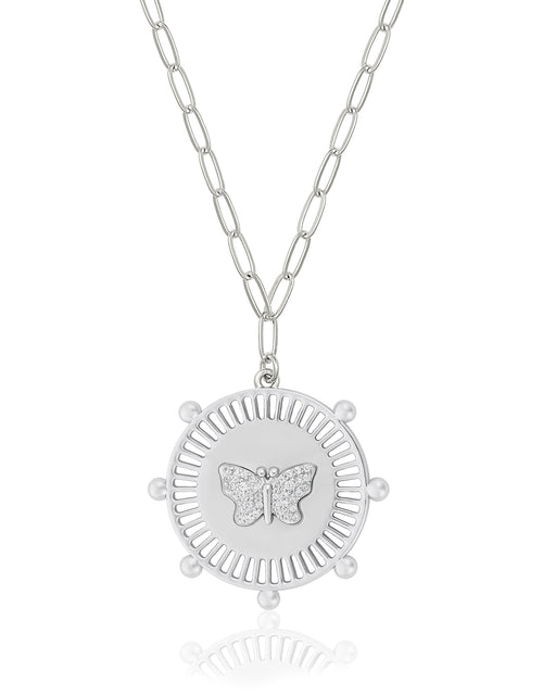 Load image into Gallery viewer, SALE Butterfly Medallion Necklace by Jennifer Miller Jewelry
