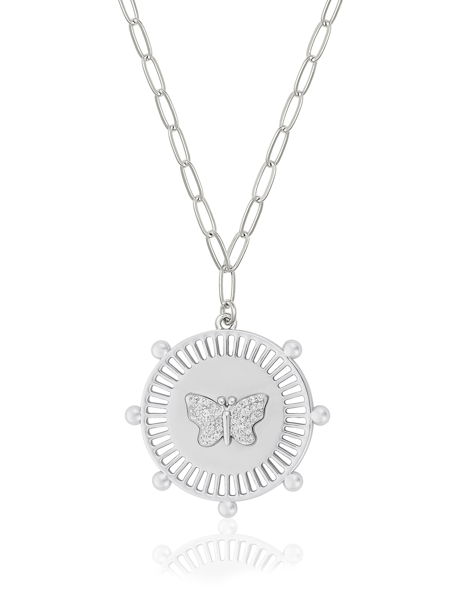 SALE Butterfly Medallion Necklace by Jennifer Miller Jewelry
