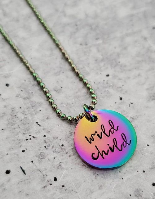 Load image into Gallery viewer, WILD CHILD Rainbow Pendant Necklace by Salt and Sparkle
