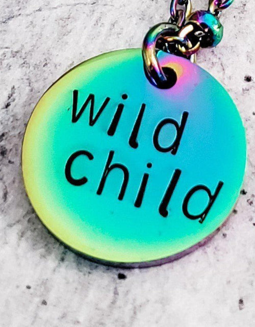 Load image into Gallery viewer, WILD CHILD Rainbow Pendant Necklace by Salt and Sparkle
