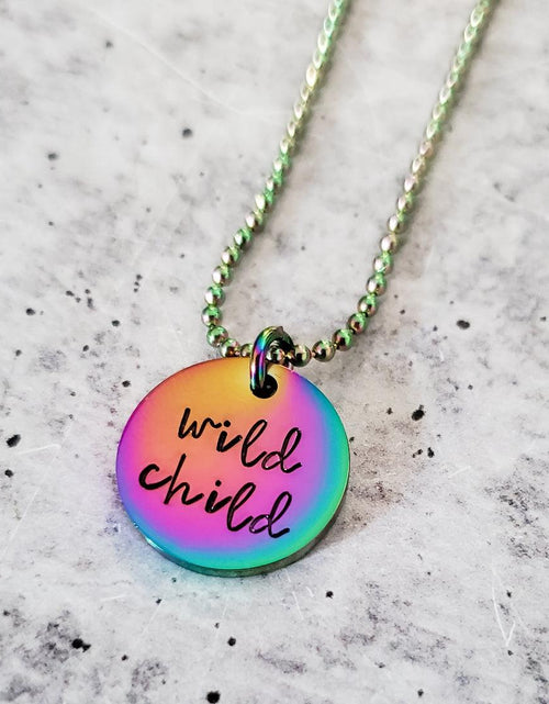 Load image into Gallery viewer, WILD CHILD Rainbow Pendant Necklace by Salt and Sparkle
