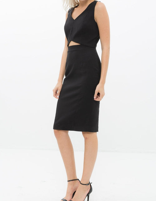 Load image into Gallery viewer, Women's Set Impression Keyhole Front Midi Dress In Black by Shop at Konus
