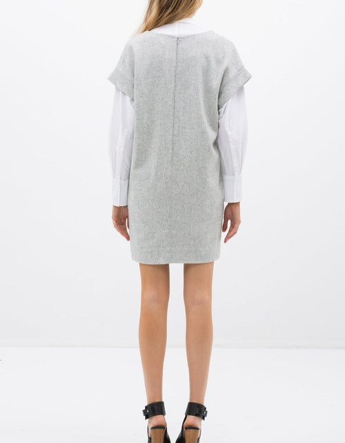 Load image into Gallery viewer, Women's Casual Heather Grey V-Neck Dress by Shop at Konus
