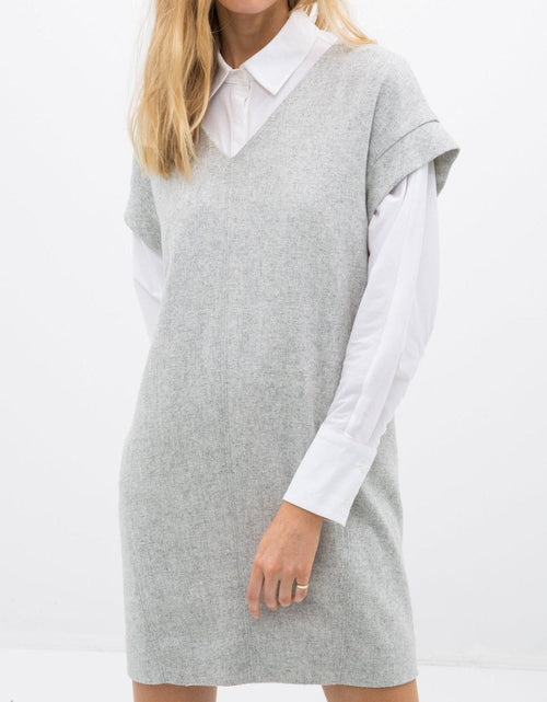 Load image into Gallery viewer, Women's Casual Heather Grey V-Neck Dress by Shop at Konus
