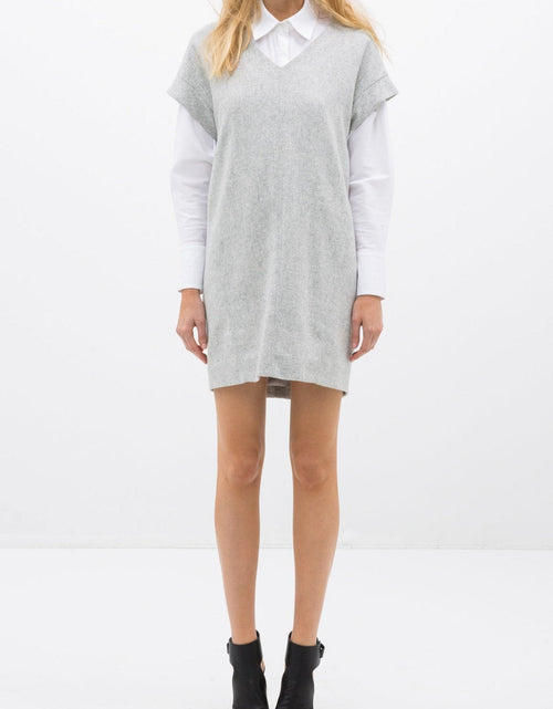 Load image into Gallery viewer, Women's Casual Heather Grey V-Neck Dress by Shop at Konus
