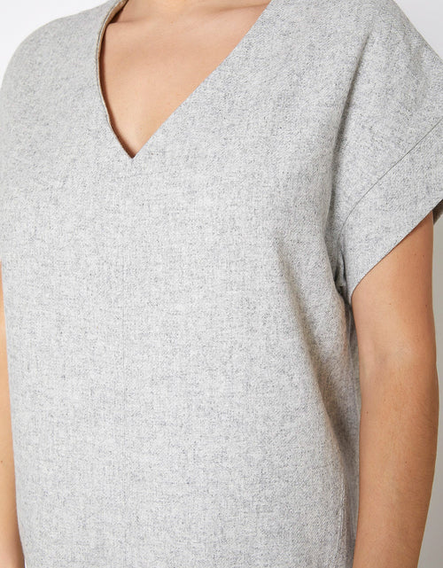 Load image into Gallery viewer, Women's Casual Heather Grey V-Neck Dress by Shop at Konus
