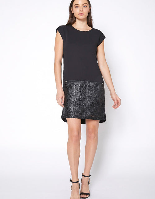 Load image into Gallery viewer, Sleeveless Round Neck Zip-up Dress In Black by Shop at Konus
