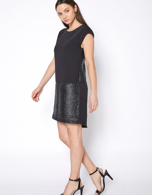 Load image into Gallery viewer, Sleeveless Round Neck Zip-up Dress In Black by Shop at Konus
