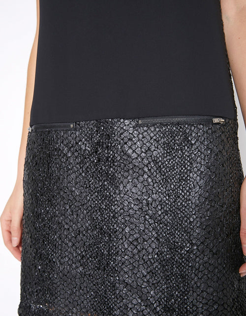 Load image into Gallery viewer, Sleeveless Round Neck Zip-up Dress In Black by Shop at Konus
