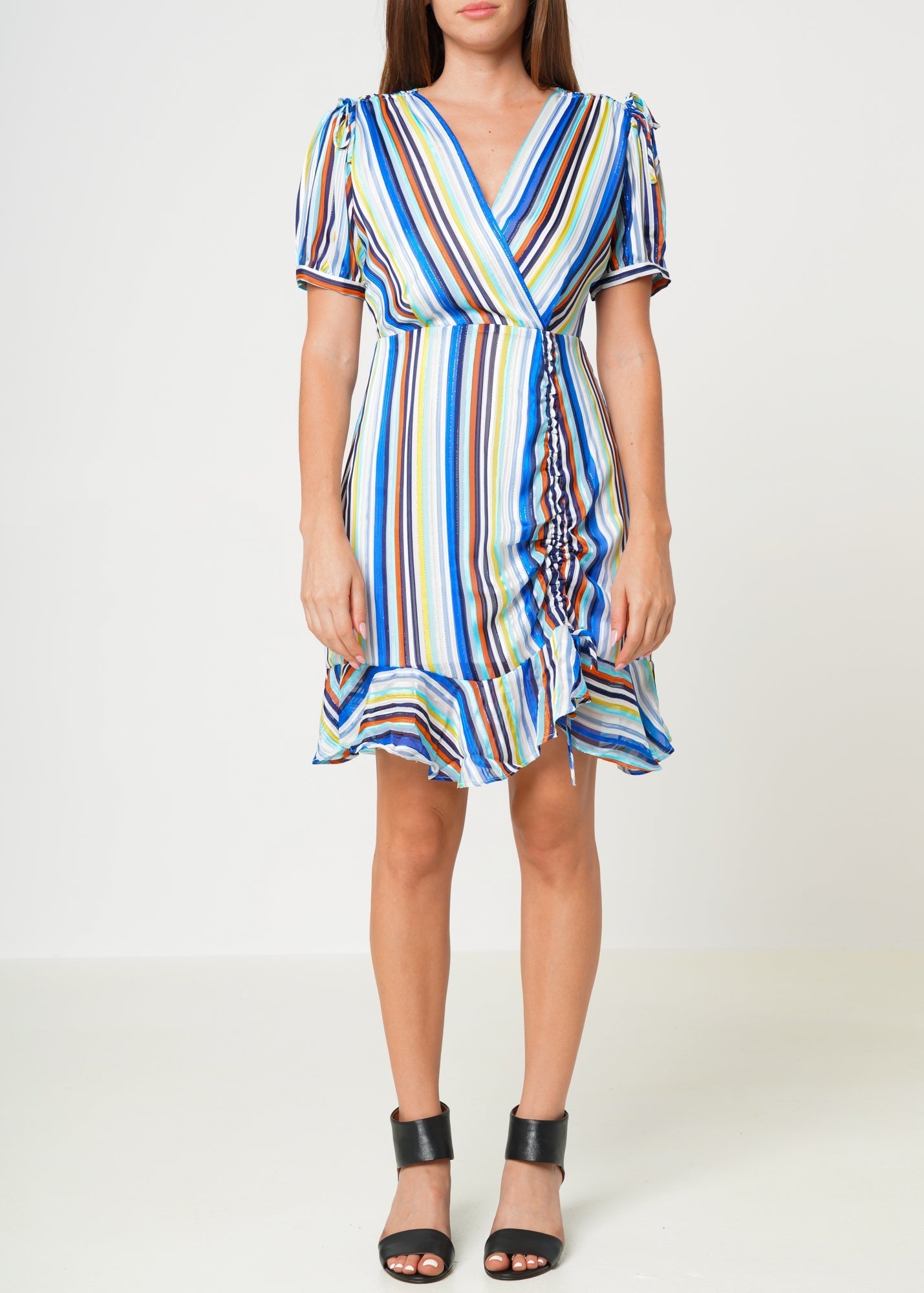 Multi-color Ruched Dress in Beach by Shop at Konus
