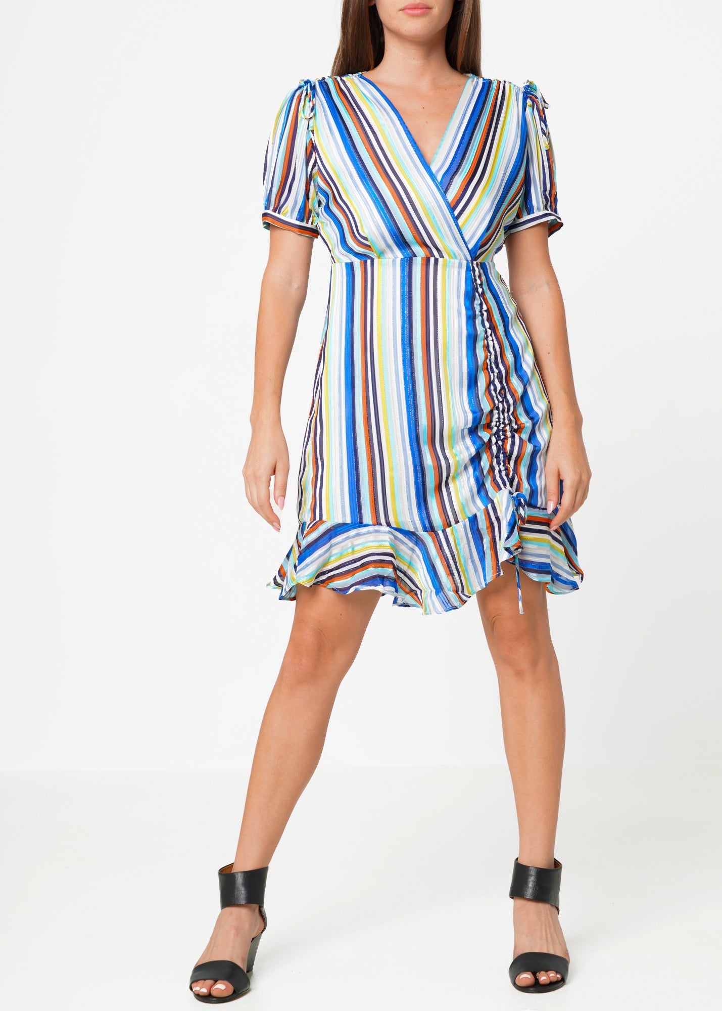 Multi-color Ruched Dress in Beach by Shop at Konus