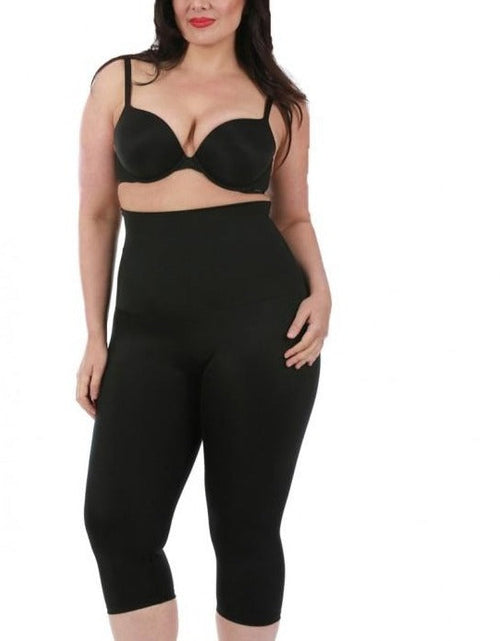 Load image into Gallery viewer, InstantFigure Curvy Hi-Waist Double Control Capri Leggings WPL017C by InstantFigure INC
