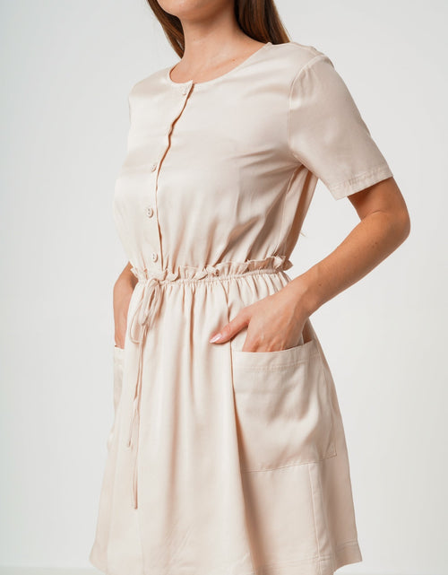 Load image into Gallery viewer, Women's Short Sleeve Utility Dress in Sand by Shop at Konus
