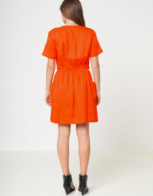 Load image into Gallery viewer, Women's Short Sleeve Utility Dress in Poppy by Shop at Konus
