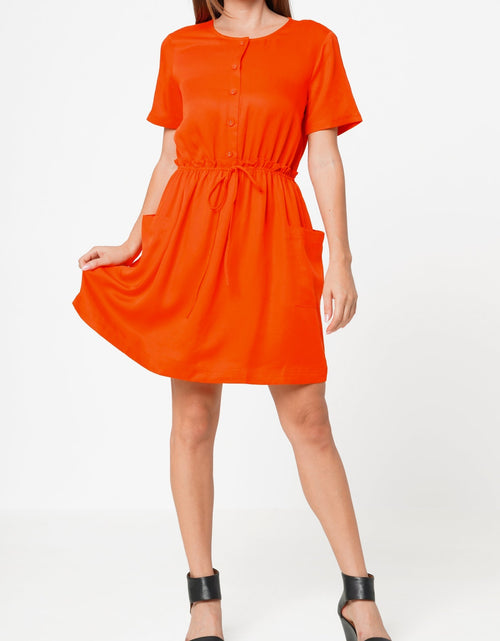 Load image into Gallery viewer, Women's Short Sleeve Utility Dress in Poppy by Shop at Konus
