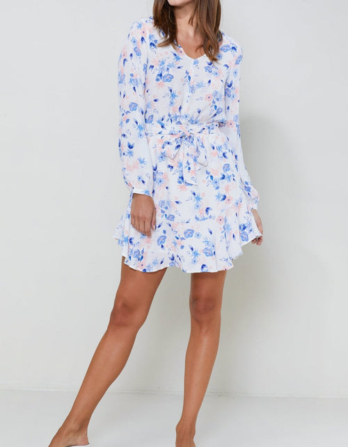 Load image into Gallery viewer, Women's Tie Front Mini Dress In Mystic Garden by Shop at Konus
