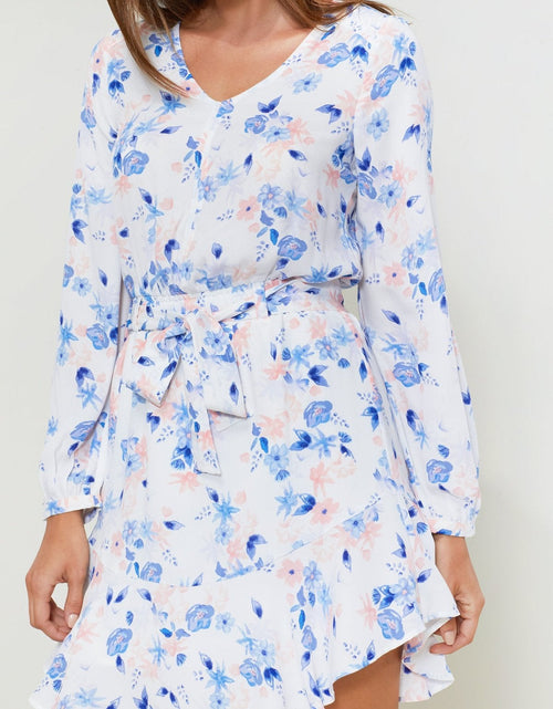 Load image into Gallery viewer, Women's Tie Front Mini Dress In Mystic Garden by Shop at Konus
