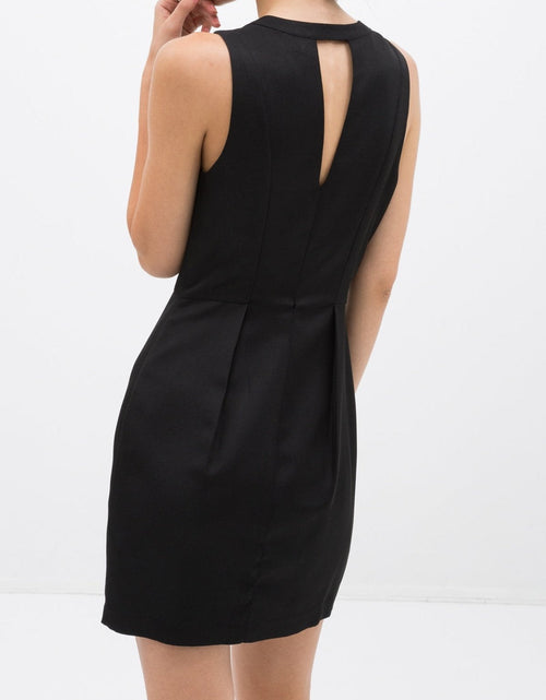 Load image into Gallery viewer, Women's Sleeveless Keyhole Dress In Black by Shop at Konus
